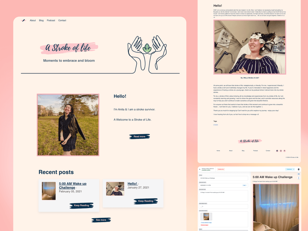 Custom blog CMS screenshot